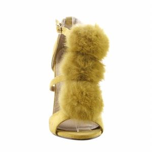 Cape Robbin Mustard Yellow PomPom Heels